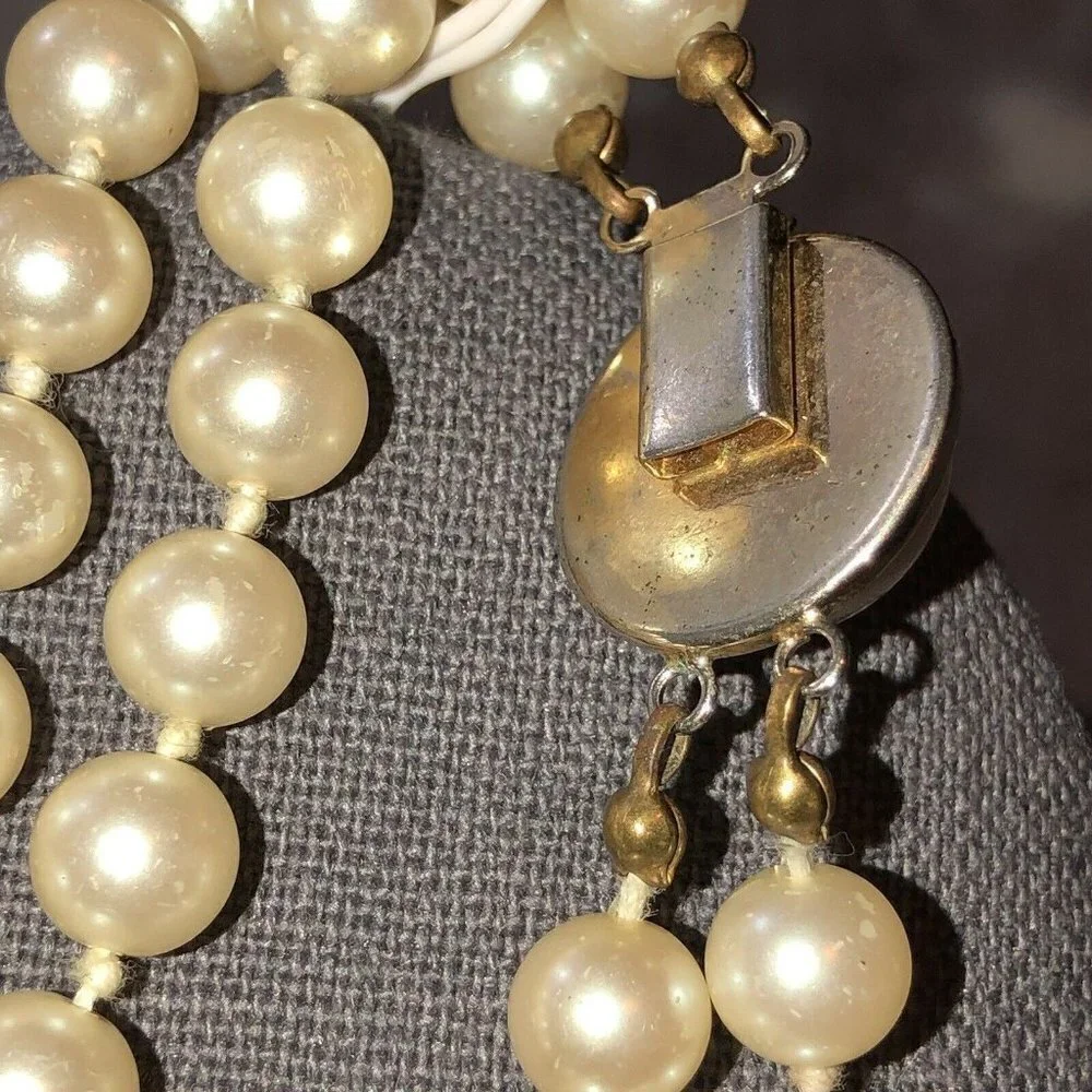 Vintage Faux Pearl Double Strand Bracelet